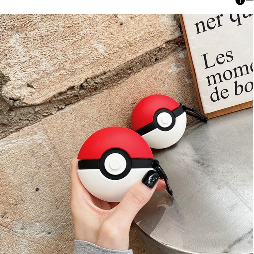 Red and White Pokéball AirPod Case (A) - Picture 4 of 7